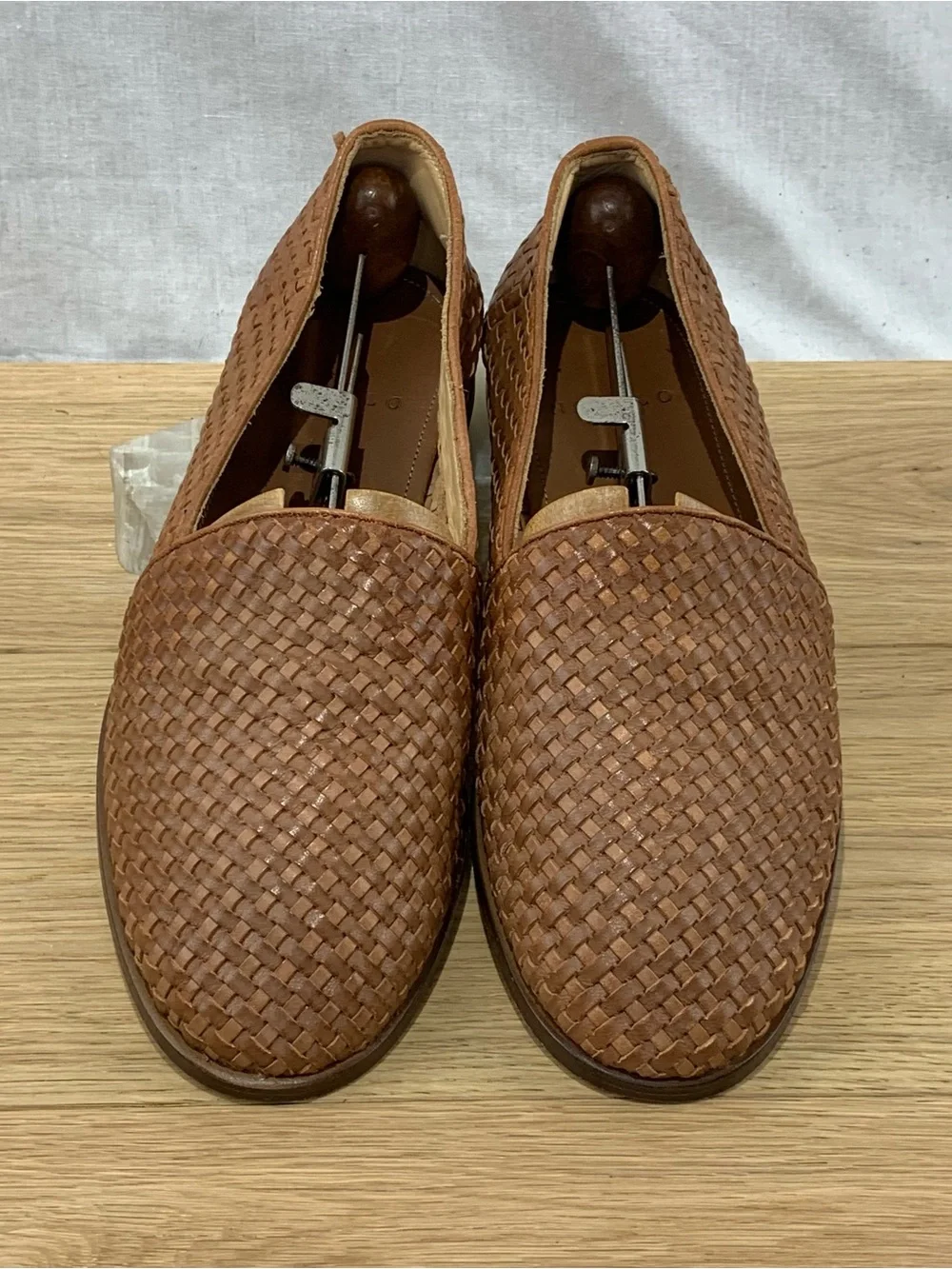 Nisolo Woven Leather Slip-On Loafers in Brown